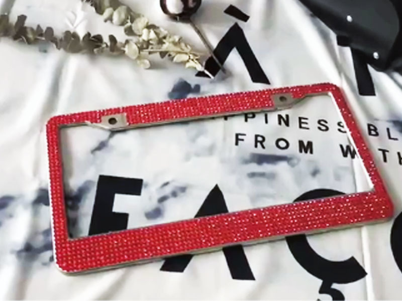 Scarlet Diamond rhinestone license plate frames