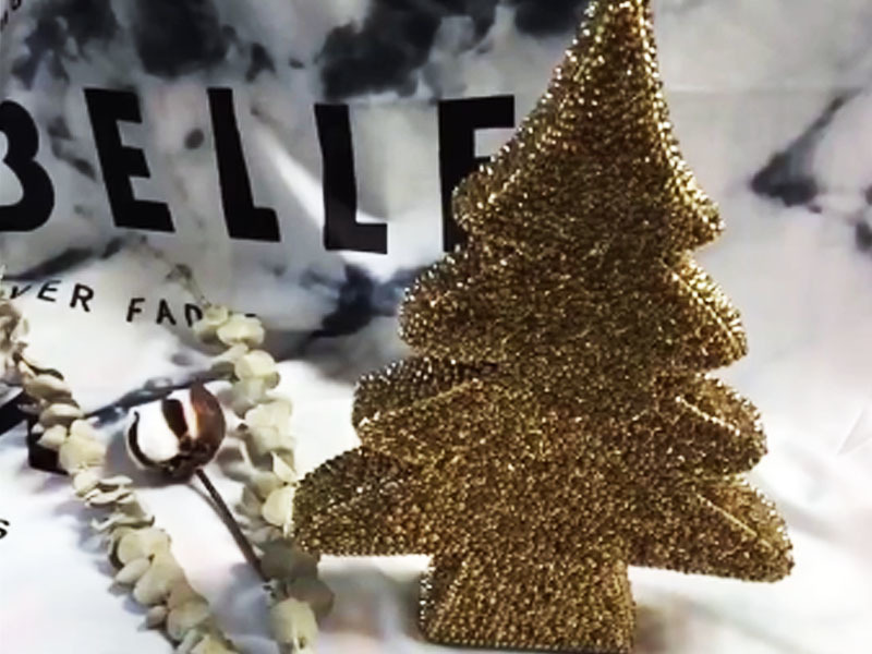 Christmas tree with diamond bling ornaments