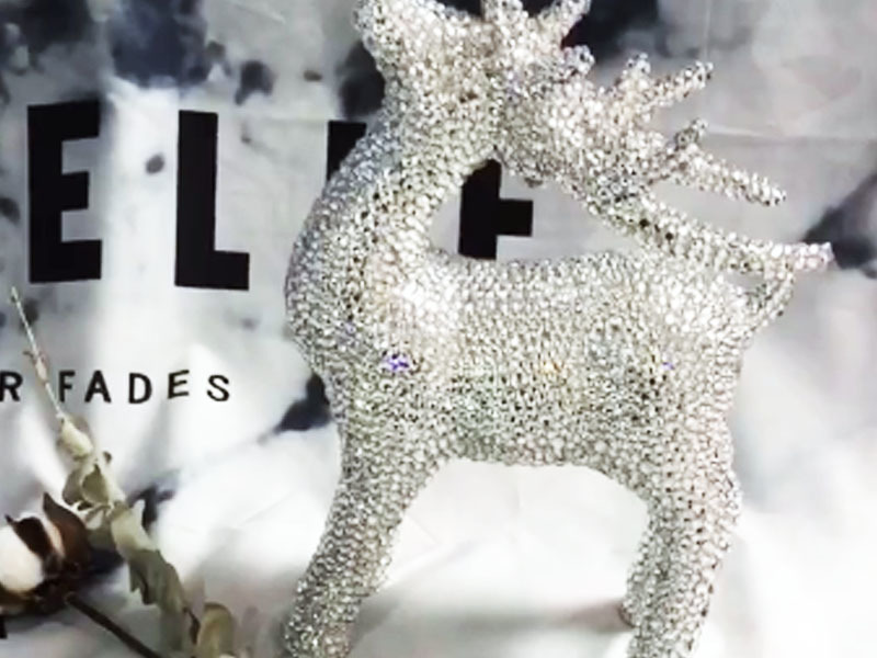 Christmas deer with diamond ornaments